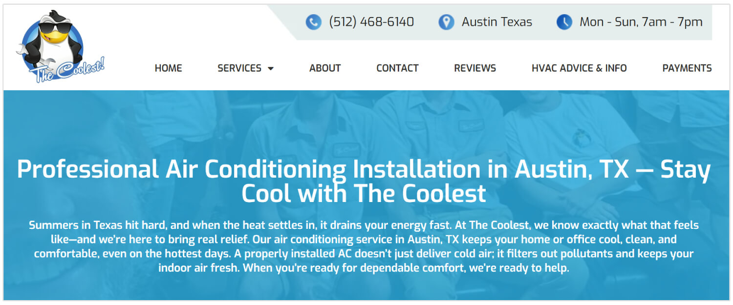 TheCoolestService page