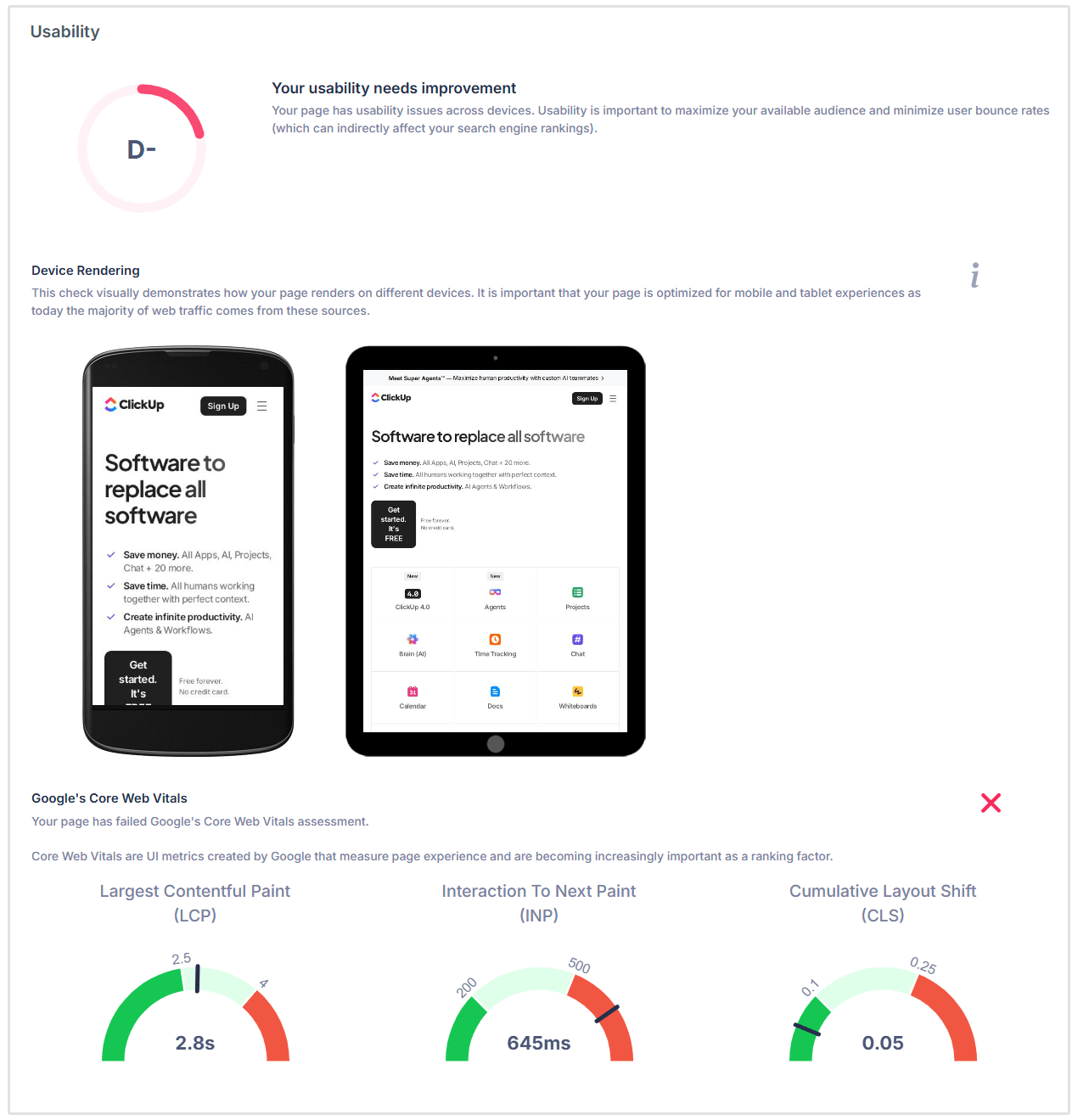 Rapport d'utilisabilité du site Web