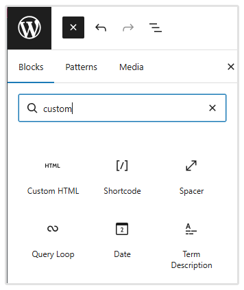 Custom HTML