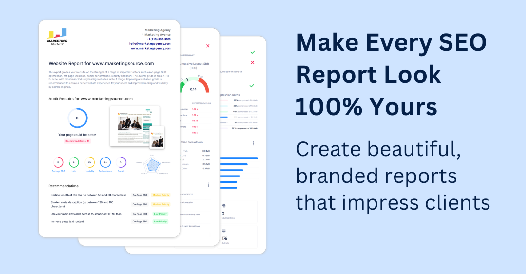 White label reports with SEOptimer